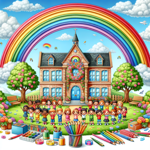 Cover of Coloring Adventures at Rainbow School