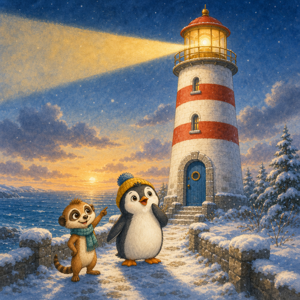 Cover of Meerkaty and the Lighthouse Light
